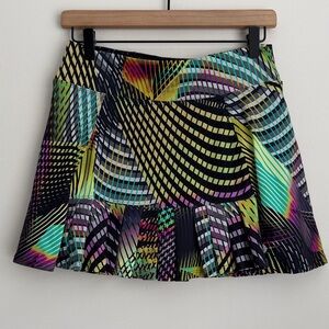 Dona Jo abstract print athletic skirt pleated tennis pickleball L